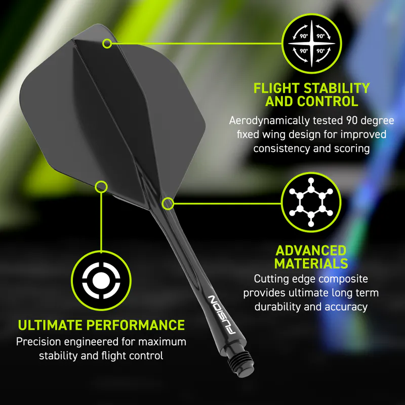 Winmau Fusion Flight & Shaft Black Medium Nr.6